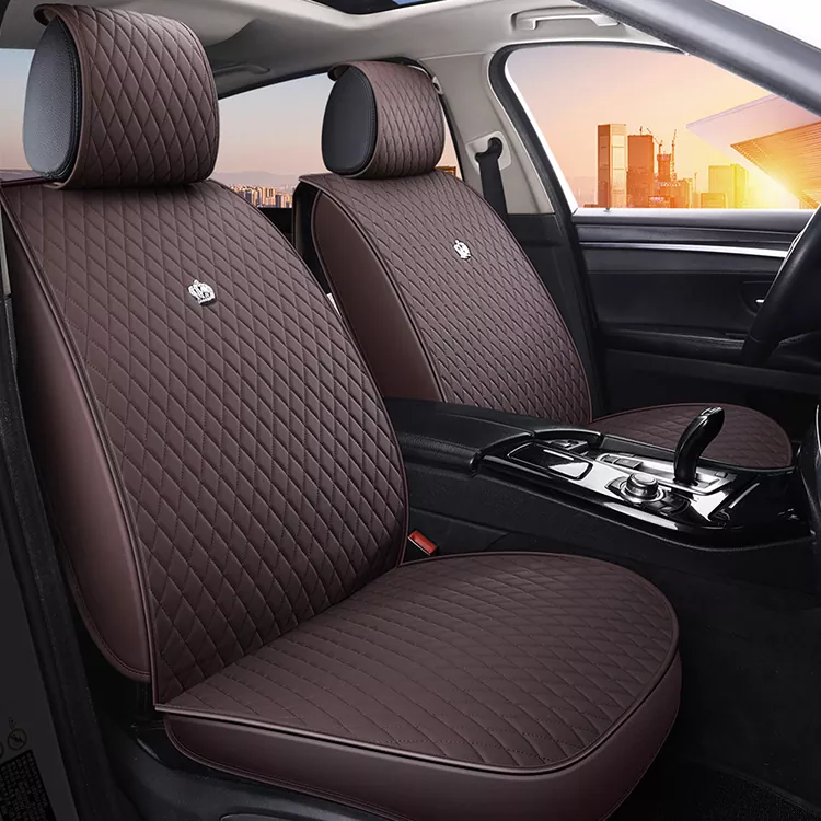Universal Leather Seat Covers Full Set with Crown