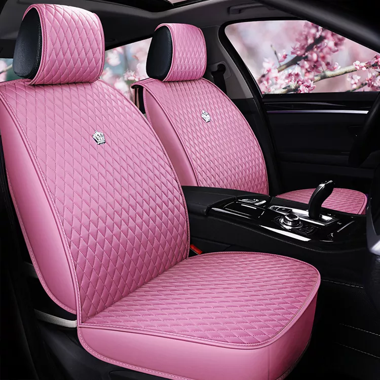 Universal Leather Seat Covers Full Set with Crown