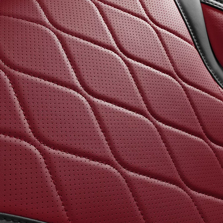 Universal Leather Auto Seat Covers with 3D embroidered stripe design