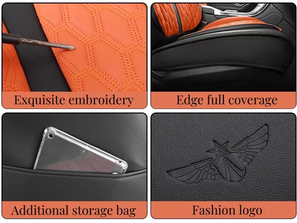 Leather Universal Auto Seat Cushion Covers Full Set