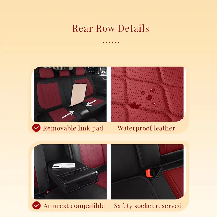 Universal Rear Car Seat Covers with split bench configuration