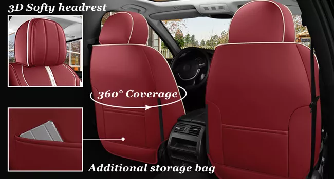 Leather Universal Car Seat Covers Full Set rear seat