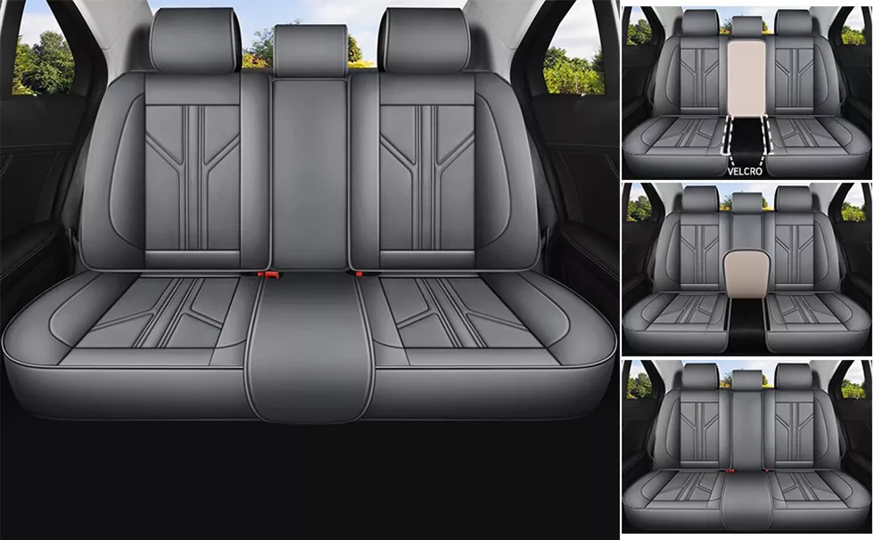 rear car seat cover with center armrest access