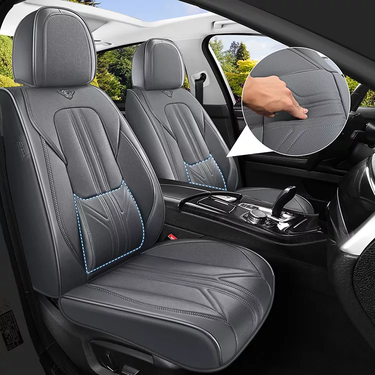 Leather Car Seat Covers with Lumbar Support