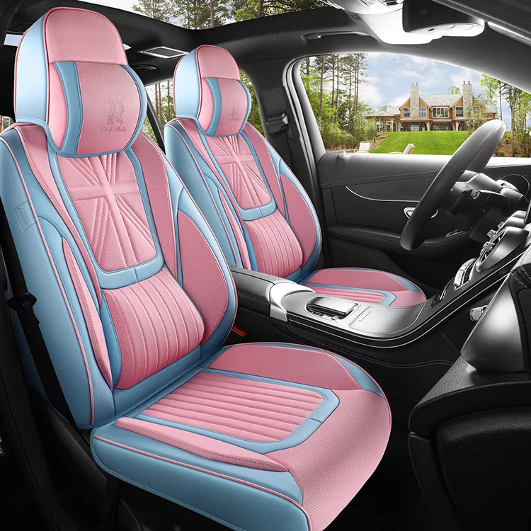 Luxury Universal Leather Seat Covers with Head Pillow and Lumbar Support