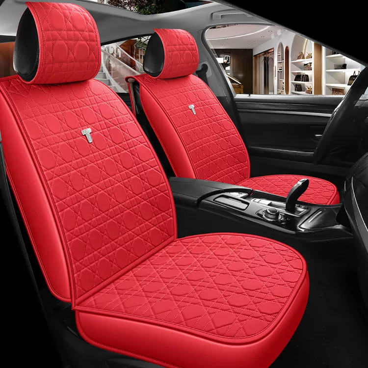 Universal Full Coverage Leather Seat Covers with Rhinestones